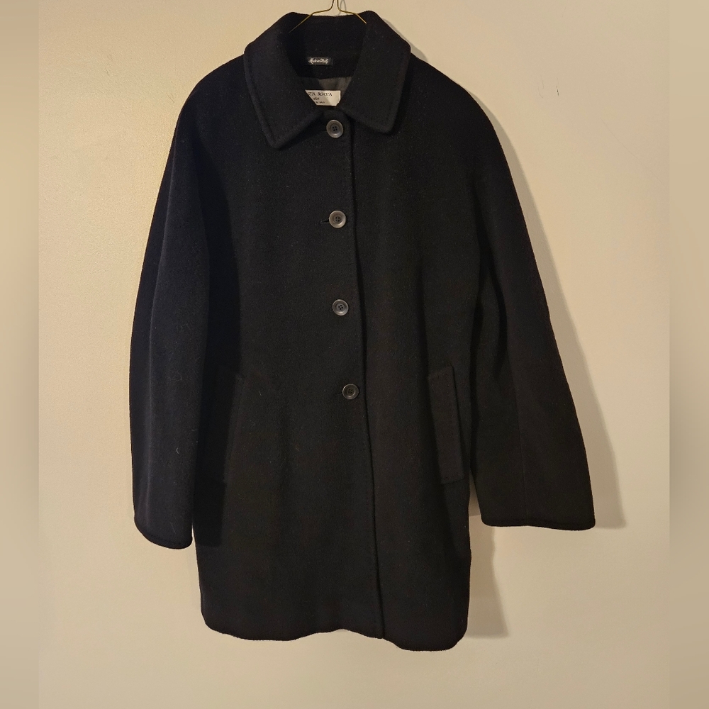 Cinzia Rocca wool and cashmere coat, black, lovely US 10